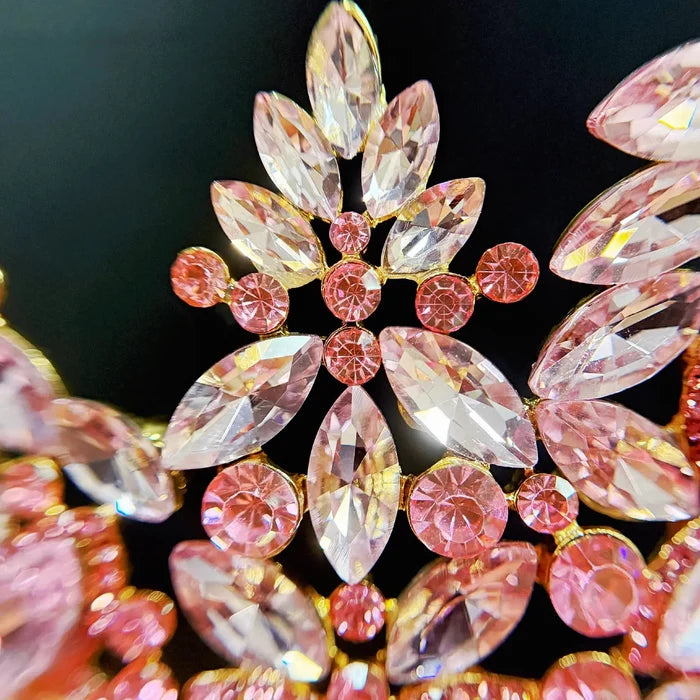 {Quinceanera Crown, Pink Crystal Crown, Prom Gold Headdress} - {} at {Linda Mariposa}