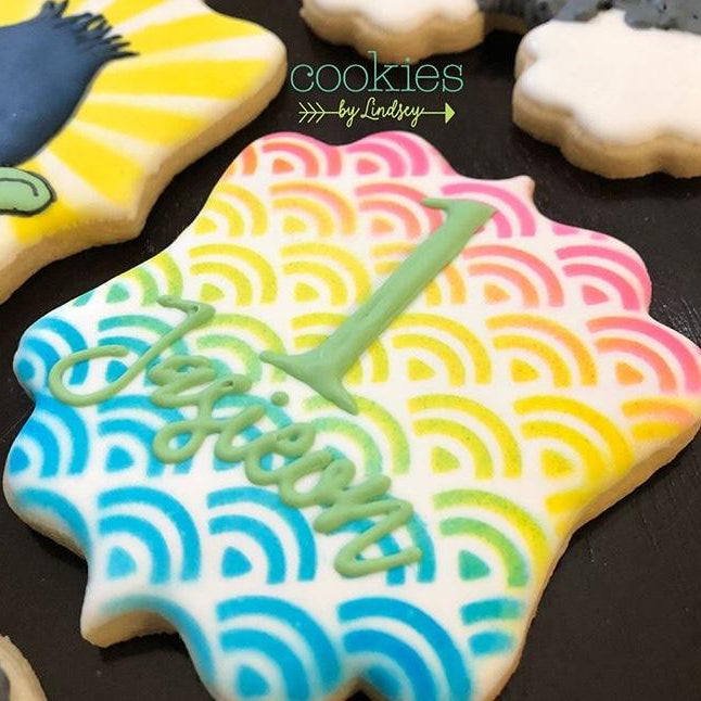 Rainbow Pattern Cookie Stencil bakeartstencil