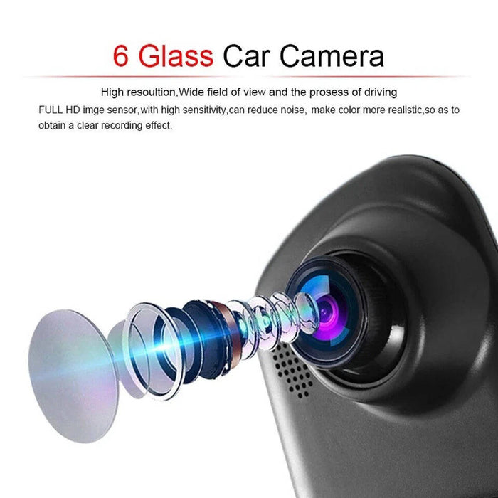 Rearview Mirror Dash Cam 1080P HD DVR Dual Camera Car Front Rear Video Recorder