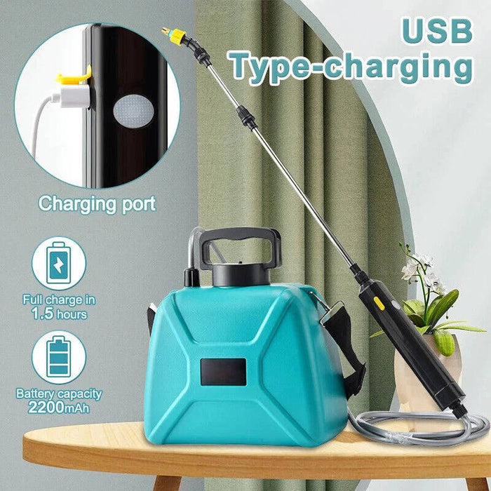 Rechargeable Electric Garden Sprayer 5L, Battery Powered Plant Sprayer with 3 Nozzles