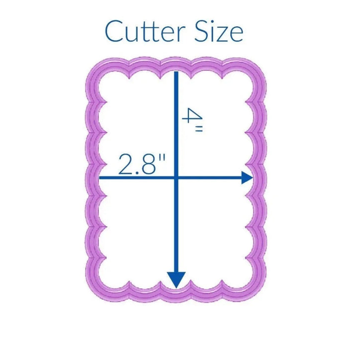 Rectangle Scalloped Cookie Cutter bakeartstencil