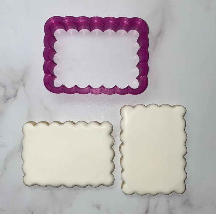 Rectangle Scalloped Cookie Cutter bakeartstencil
