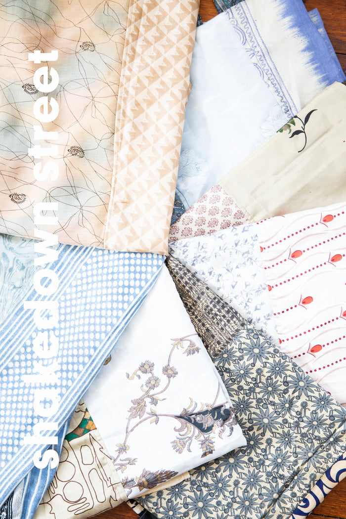 Recycled Patchwork Sari Valance in Morning Dew