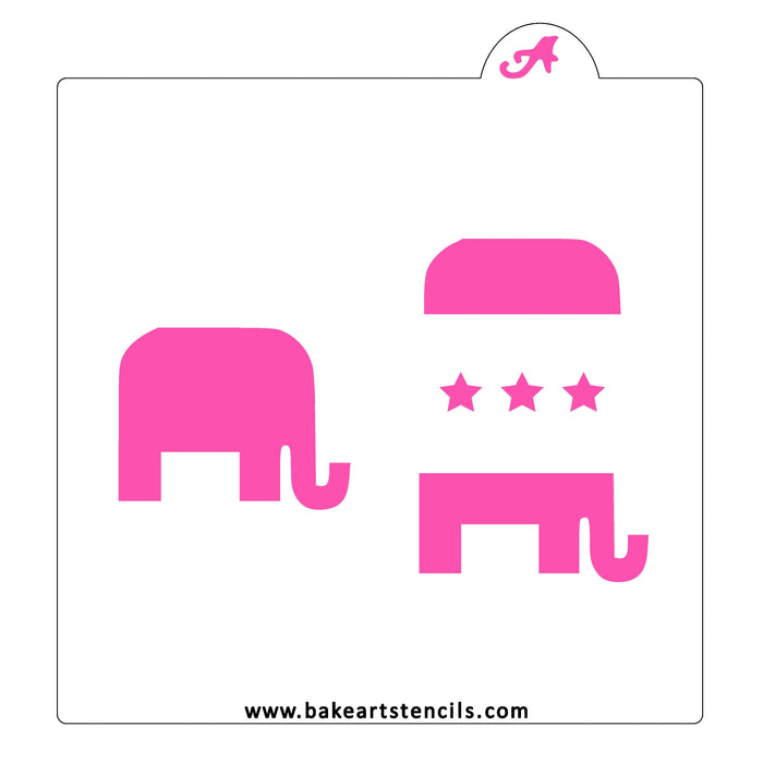 Republican Elephant Stencil Set bakeartstencil