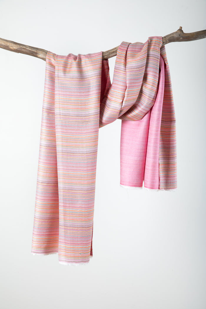reversible modal stripe scarf pink lightweight scarf