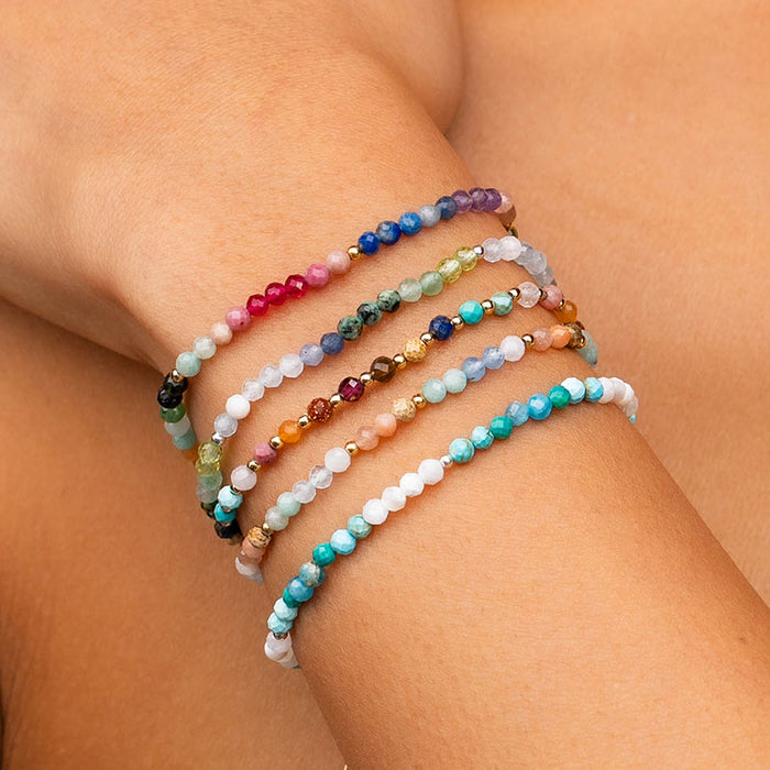 Ride The Wave 3mm Healing Bracelet, stacked on wrist