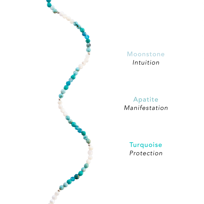 Ride The Wave 3mm Healing Necklace, bead detail