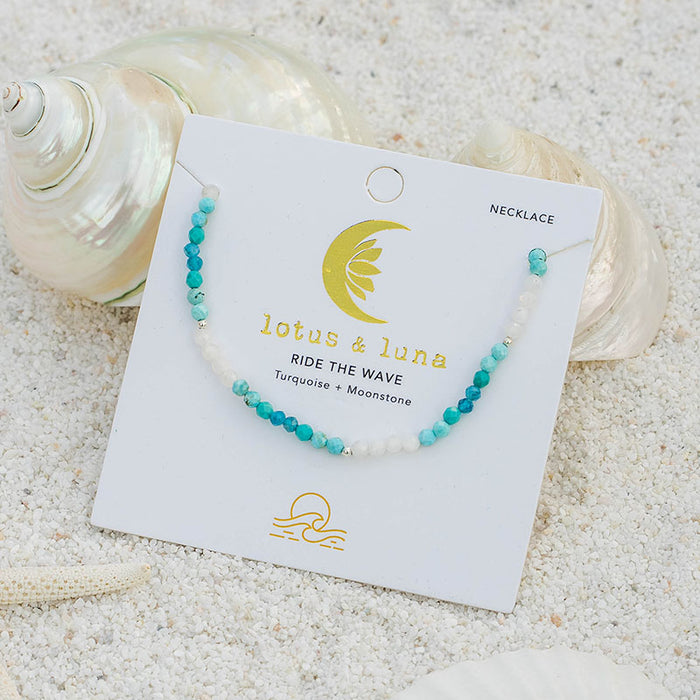 Ride The Wave 3mm Healing Necklace, on the brand card