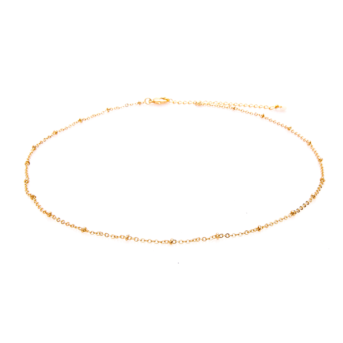 Ring of Fire Gold Necklace, flat lay gold chain