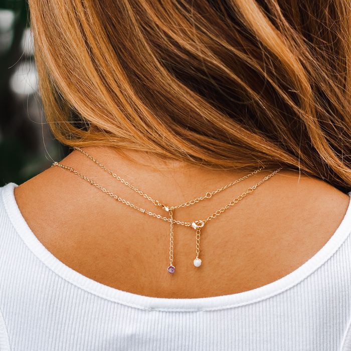 Ring of Fire Gold Necklace, back of neck