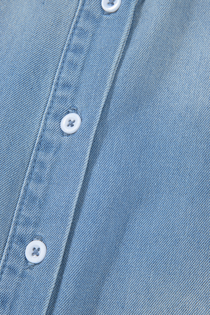 Robe chemise en jean délavé moyen Beau Blue Risen