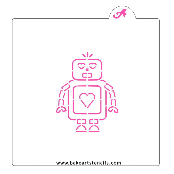 Robot Love PYO Stencil bakeartstencil