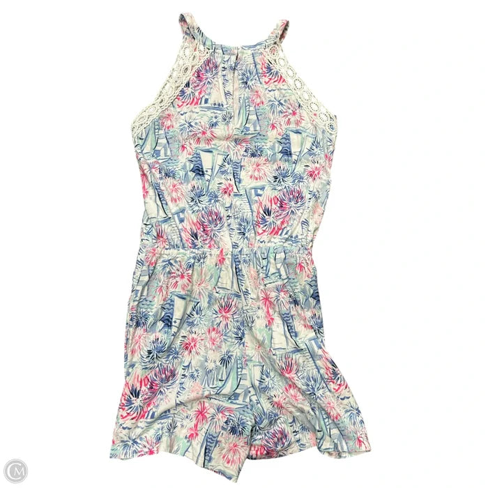 Romper Designer By Lilly Pulitzer In Blue & Pink, Size: S