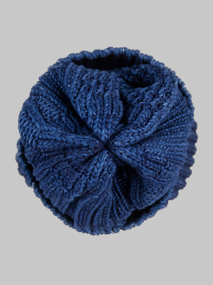 Rototo Aran Cable Indigo Watch Cap Dark Denim merino wool dark denim