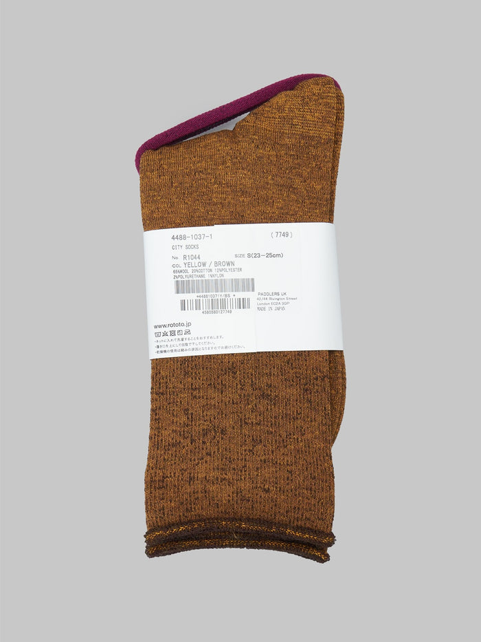 rototo city socks yellow brown composition