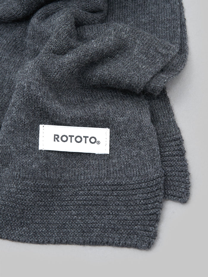 Rototo Cotton Cashmere Muffler Charcoal ultra soft