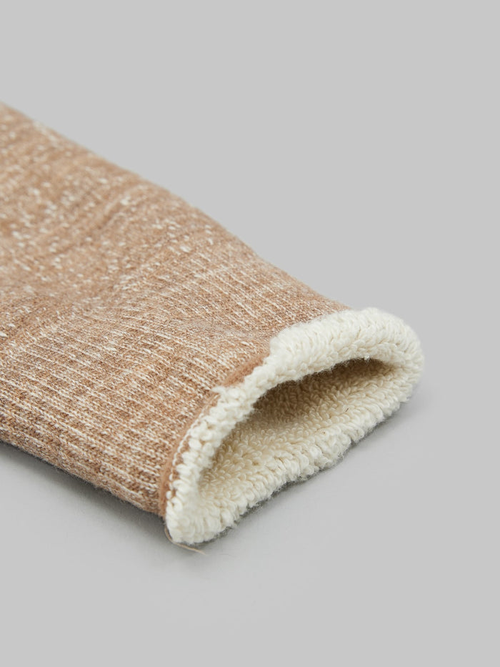 rototo double face crew socks cotton wool camel elastic band