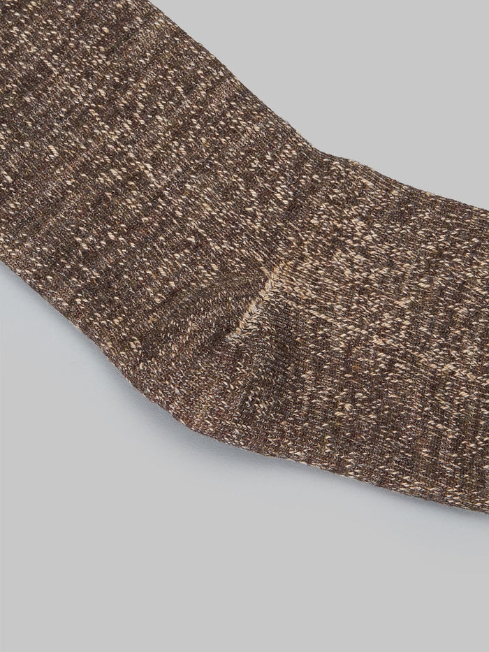 rototo double face crew socks dark brown heel