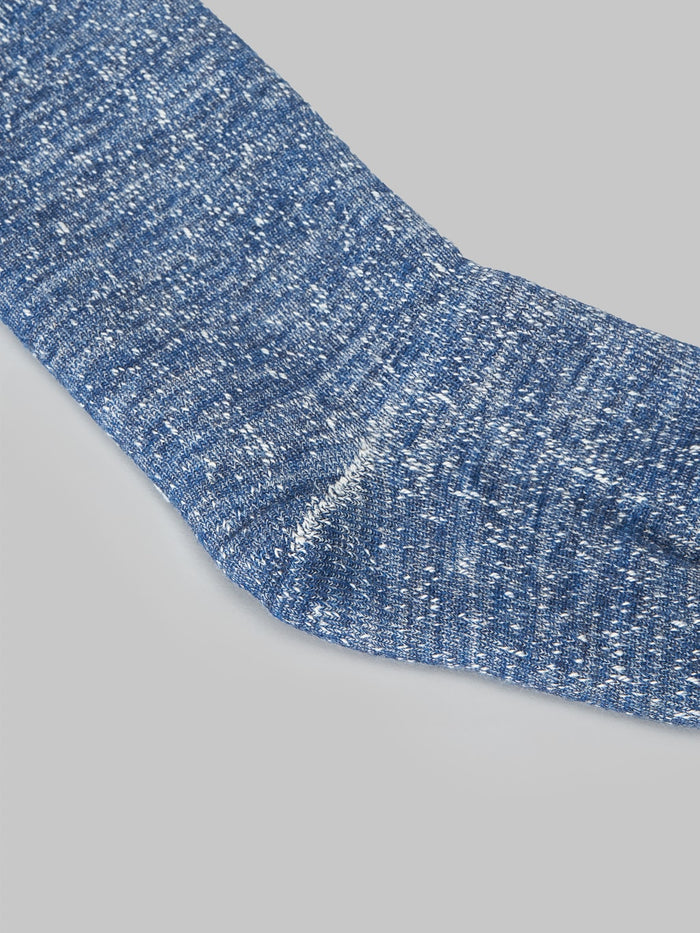 Rototo Double Face Crew Socks Deep Ocean Heel