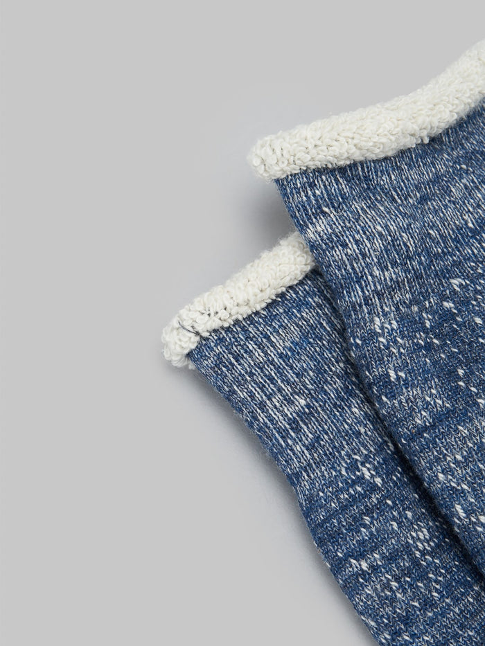 Rototo Double Face Crew Socks Deep Ocean Hem