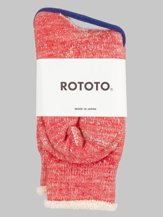 rototo double face crew socks red