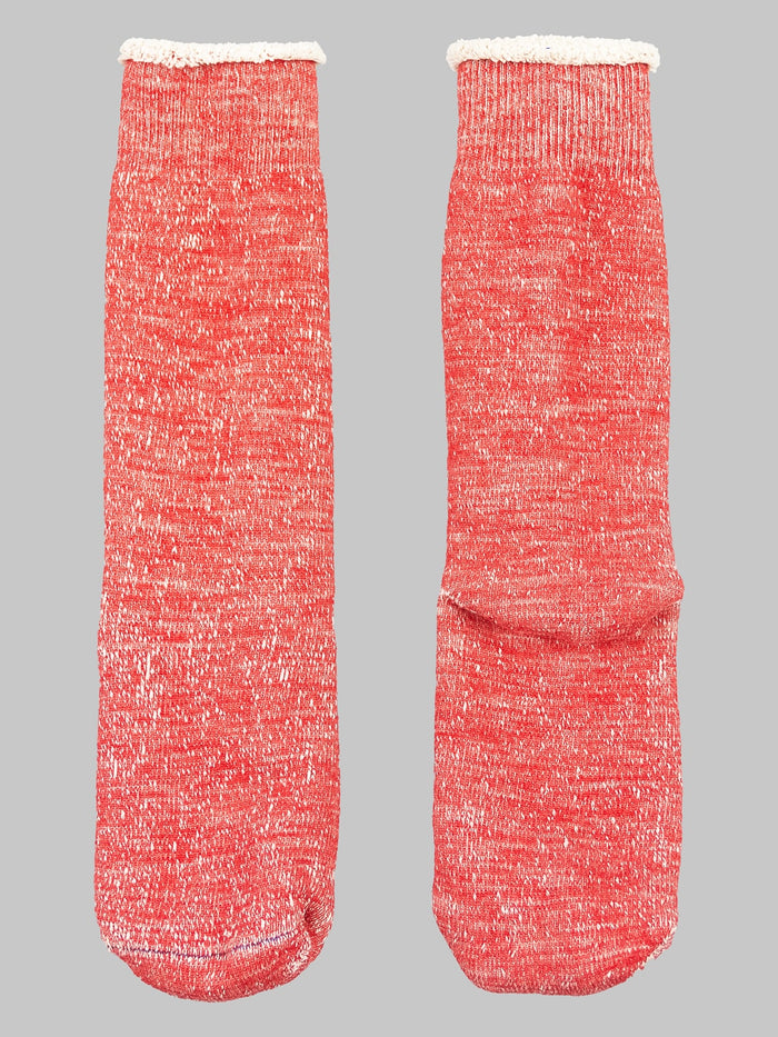 rototo double face crew socks red japanese made