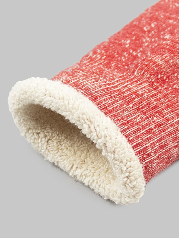 rototo double face crew socks red elastic band