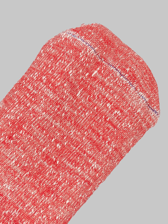 rototo double face crew socks red toe closeup