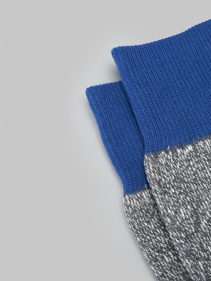 Rototo Double Face Socks Silk Blue Grey Elastic Hem