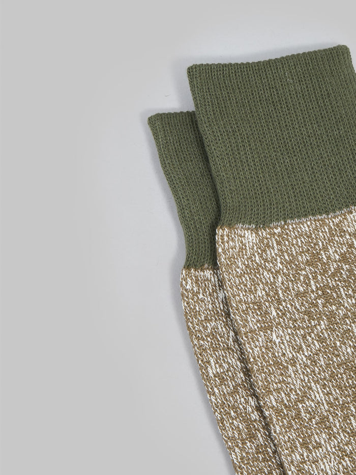 Rototo Double Face Socks Olive Khaki Elastic Hem