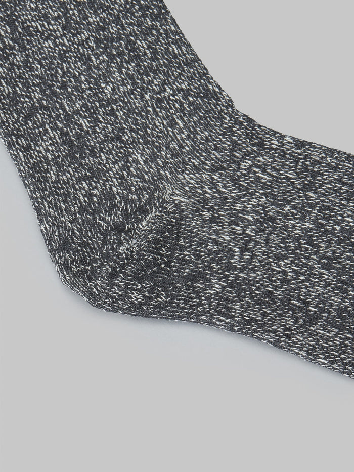 Rototo Double Face Socks Silk Yellow Charcoal Heel
