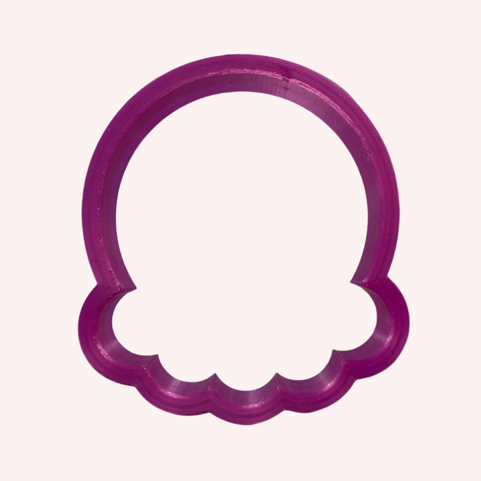 Round PYO Cookie Cutter, offers spaces for 5 royal icing colors for cookie painting.