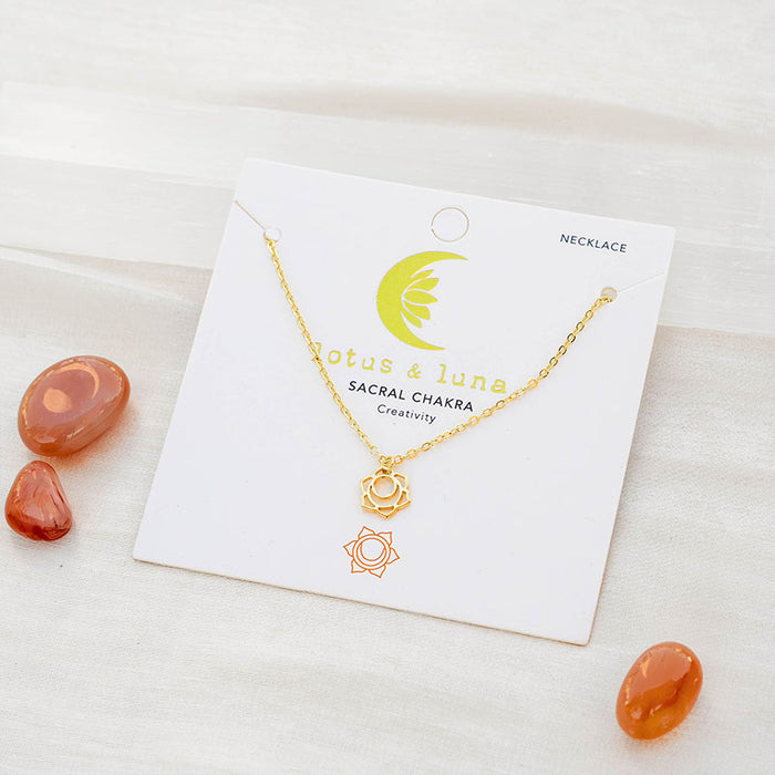 Sacral Chakra Necklace, on brand card