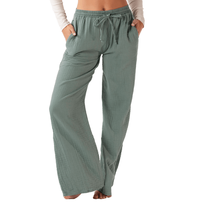 Sage Cotton Cabana Pants, front