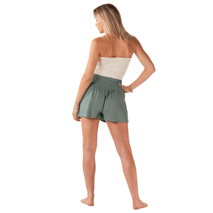 Sage Cotton Shorts, back