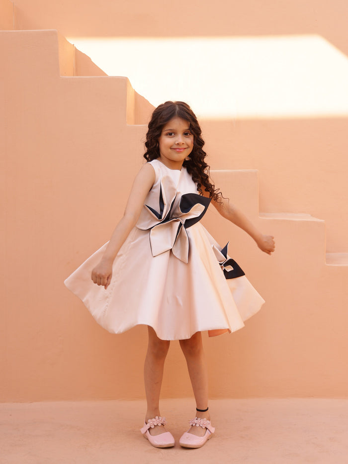Sale Champagne Petal Grace Satin Dress