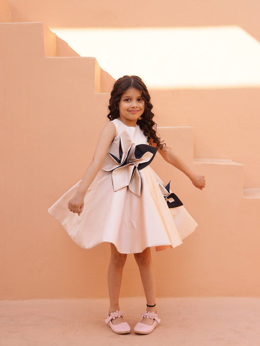 Sale Champagne Petal Grace Satin Dress