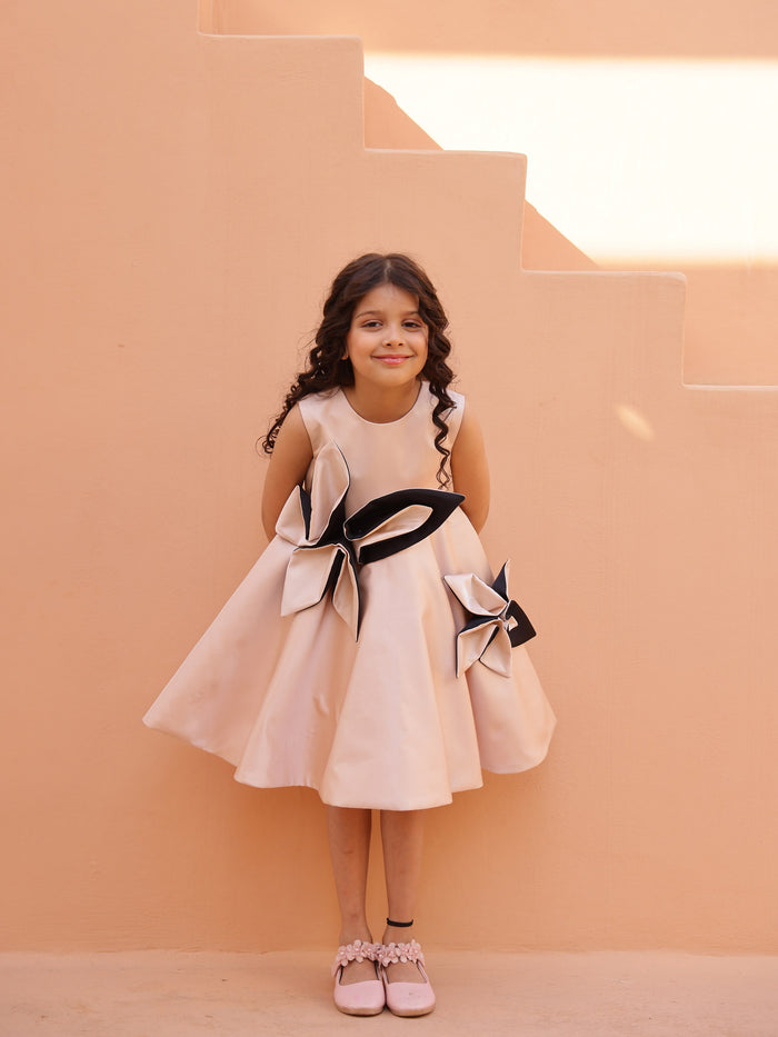 Sale Champagne Petal Grace Satin Dress