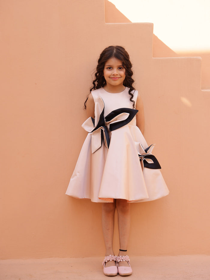 Sale Champagne Petal Grace Satin Dress
