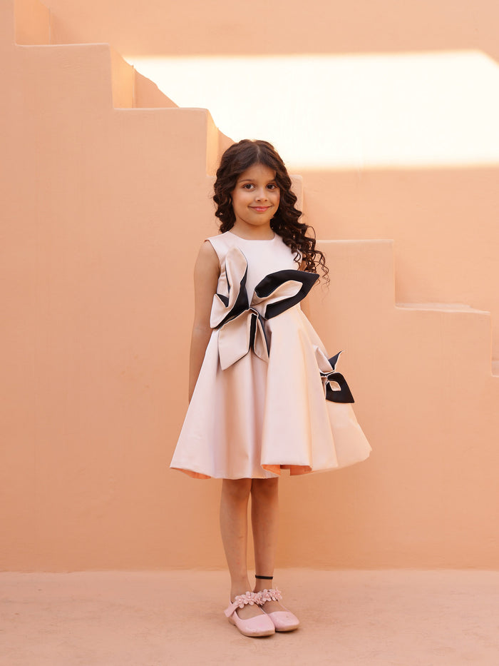 Sale Champagne Petal Grace Satin Dress