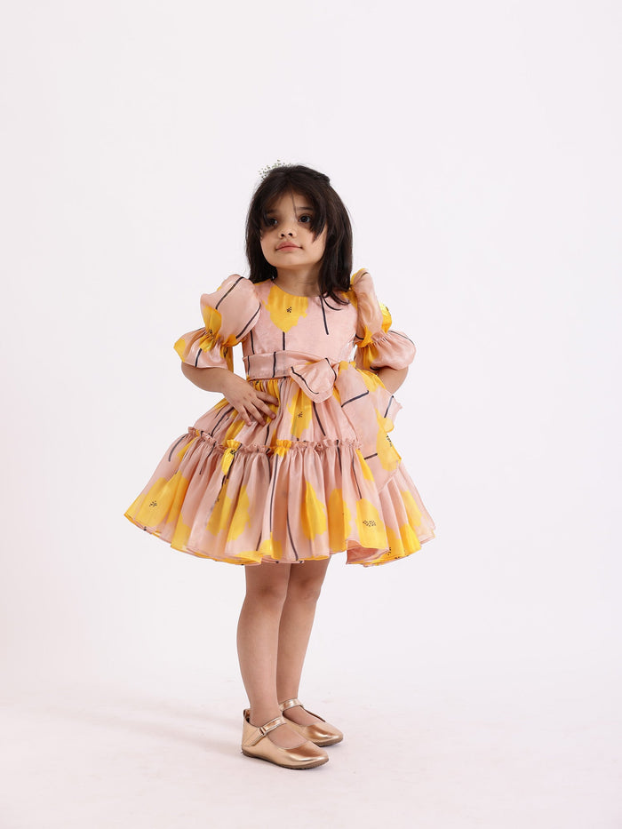 Sale JANYAS CLOSET  Gretta Tie Up Bow Printed Party Dress