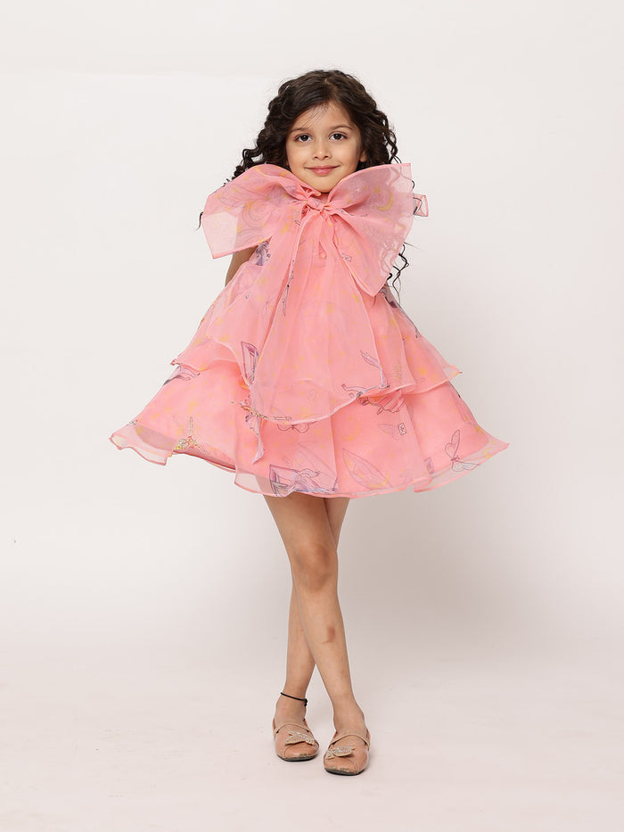 Sale JANYAS CLOSET Mauve Pink Unicorn Angela Bow Dress