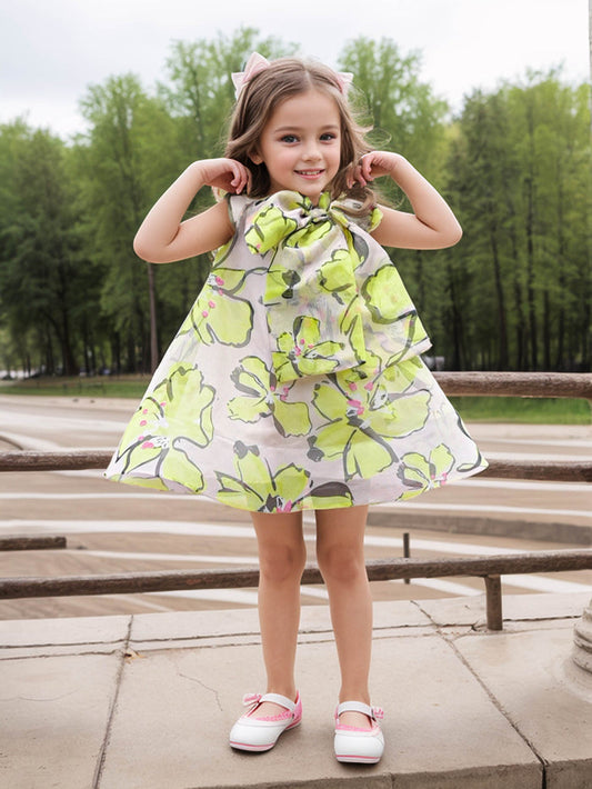 Sale JANYAS CLOSET Printed Flower Girl Lulu Dress