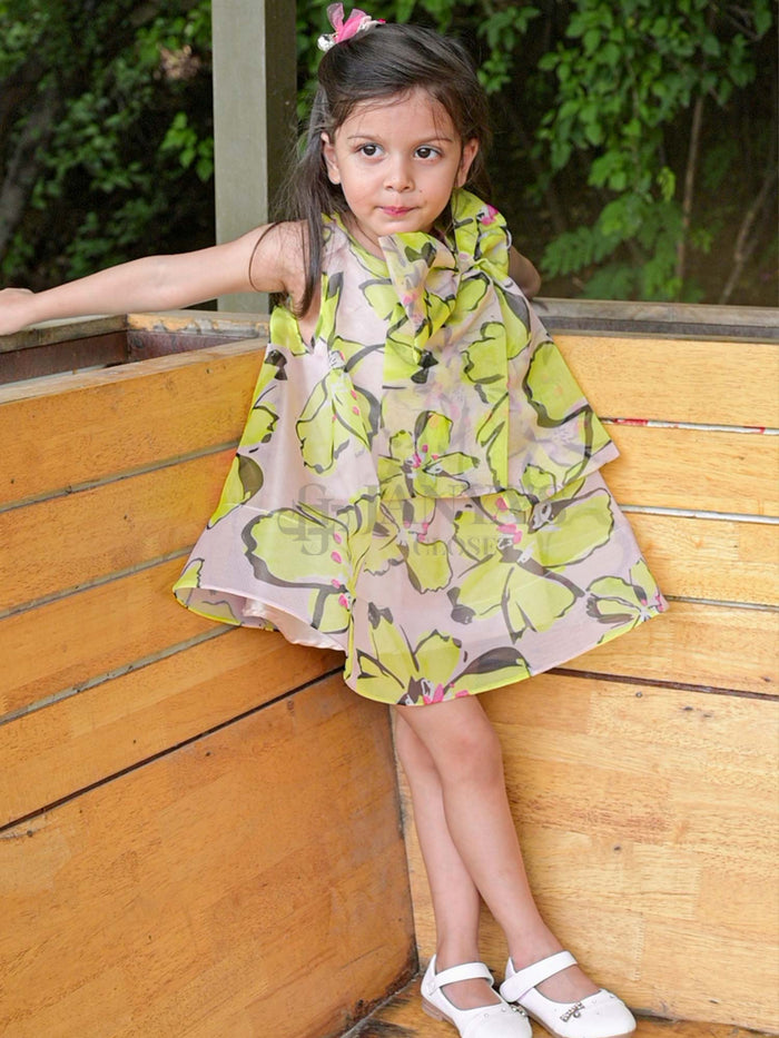 Sale JANYAS CLOSET Printed Flower Girl Lulu Dress