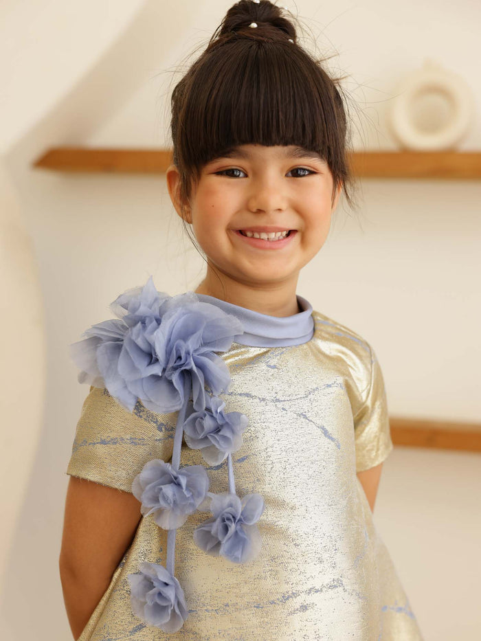 Sale Metallic Jacquard Bow Dream Dress
