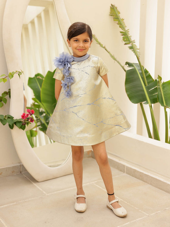 Sale Metallic Jacquard Bow Dream Dress