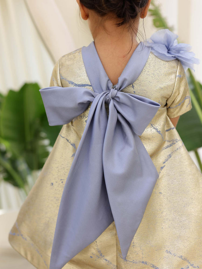 Sale Metallic Jacquard Bow Dream Dress