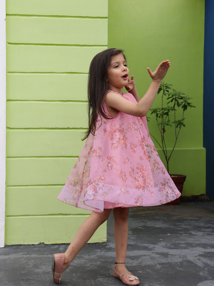 Sale Party Wear Mauve Printed Flower Girl Lulu Dress