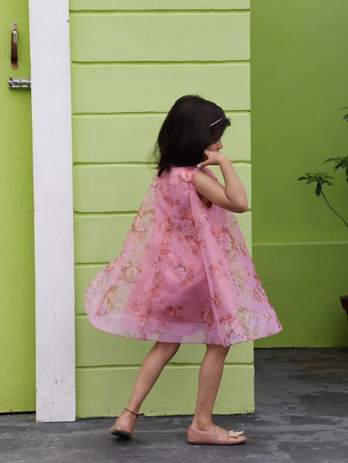 Sale Party Wear Mauve Printed Flower Girl Lulu Dress
