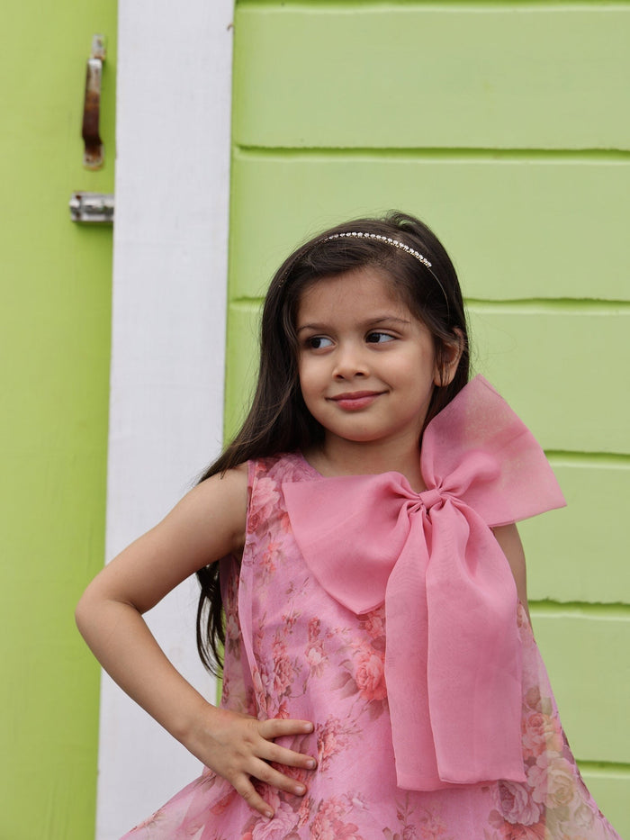 Sale Party Wear Mauve Printed Flower Girl Lulu Dress